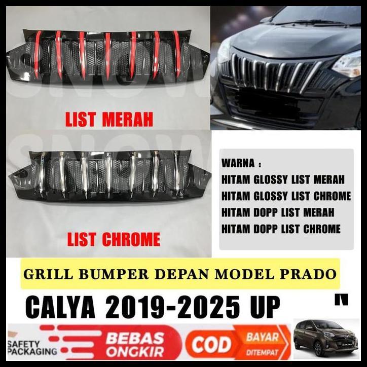TERLARIS GRILL BUMPER DEPAN CALYA 2019 2023 2024 2025 PRADO HITAM MERAH CHROME