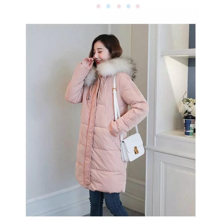 New Product Jaket Bulu Winter Wanita Panjang Korea Import