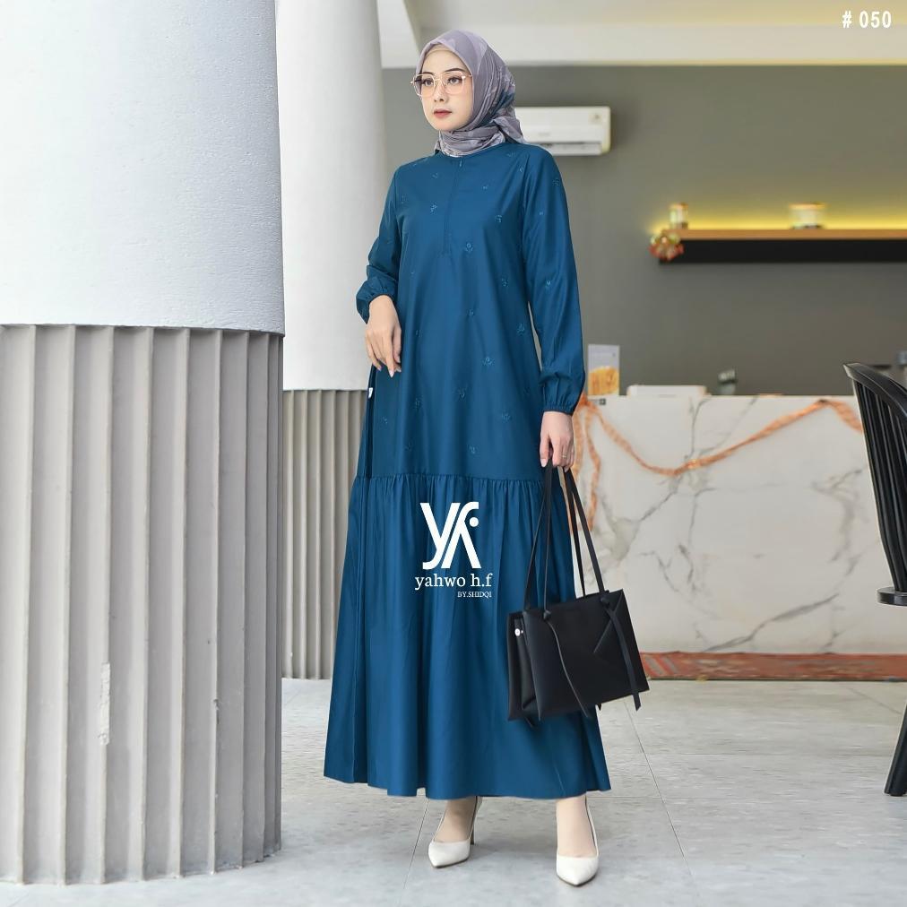 Yahwo hijab by shidqi - Gamis Bordir Premium | Maxi Dress Cantik Terbaru |Toyobo Fodu|Busuy friendly