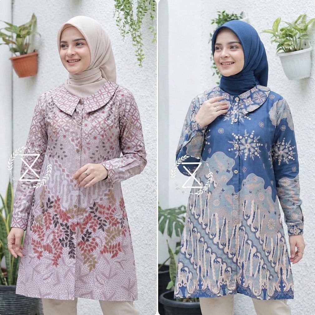 new baju tunik batik dolby dolbi dobby doby tenun sutra tulis halus katun tunik soft tunik kekinian 