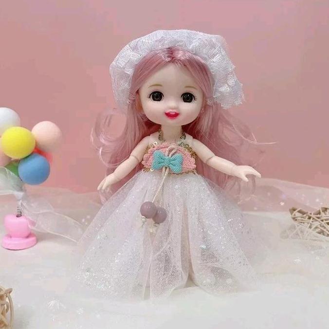 Bungavezza - March Boneka Bjd Cantik Tertawa 17Cm Rambut Super Panjang Full Aksesoris Mewah Sendi Ge