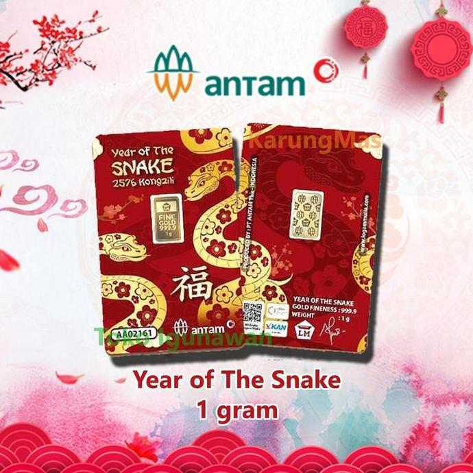 =====] Logam Mulia Emas ANTAM 1 gr IMLEK SHIO ULAR Year Of The Snake Gift Series