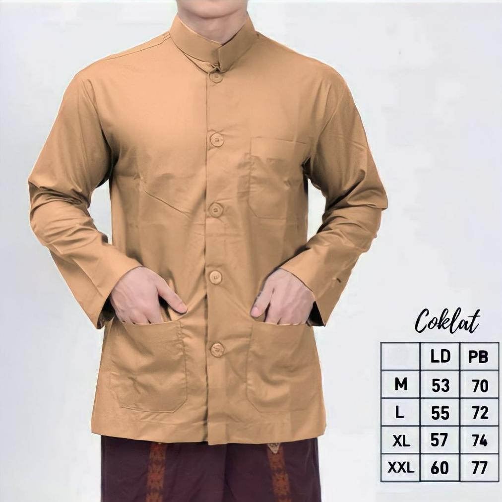 DISKON BAJU MUSLIM PRIA DEWASA POLOS LENGAN PANJANG WARNA HIJAU BOTOL | BAJU KOKO HAIBAH POLOS SAKU 