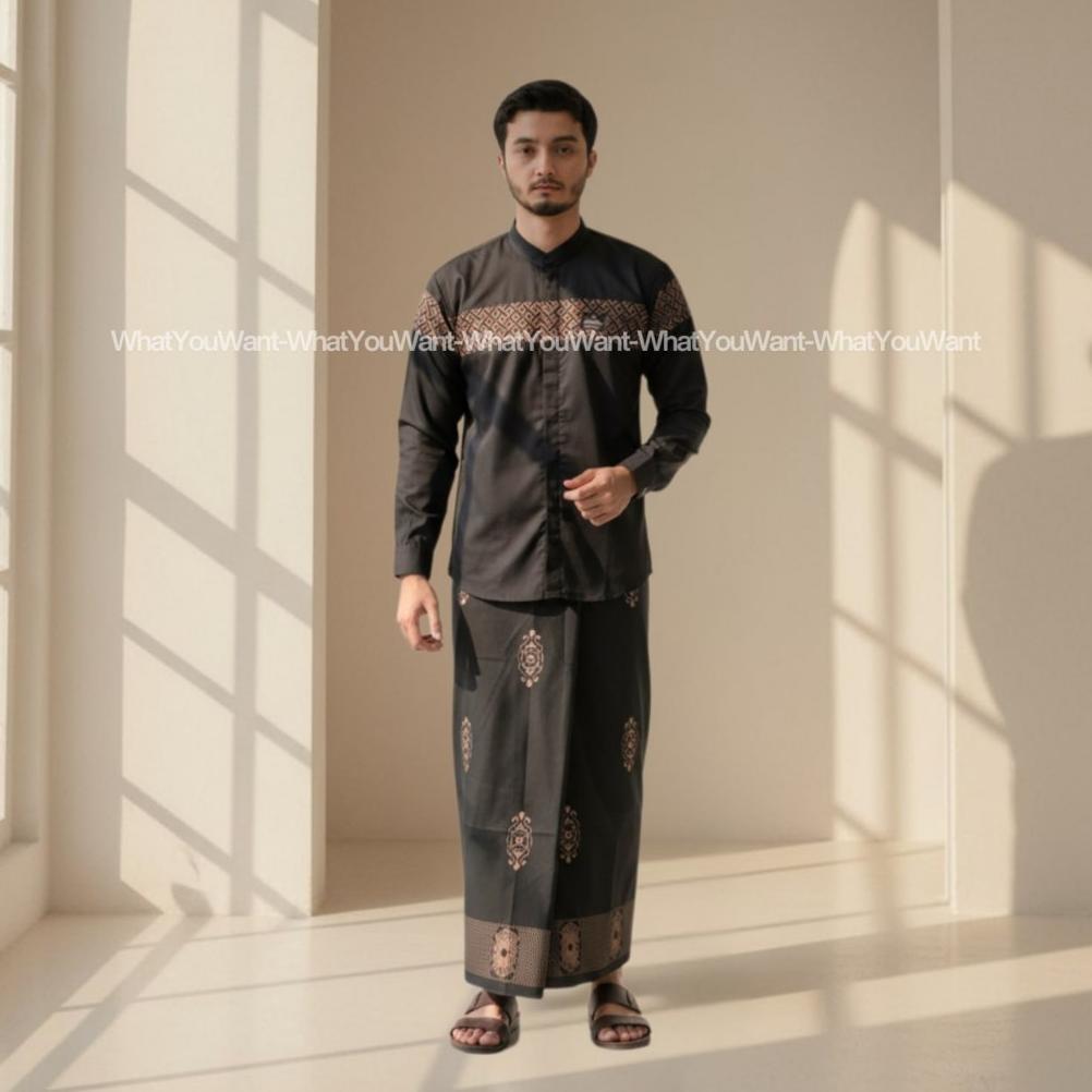 BEST SELLER PAKET SARKO SET SARUNG DAN BAJU KOKO MUSLIM PRIA LENGAN PANJANG SATU PAKET SARUNG DAN KO