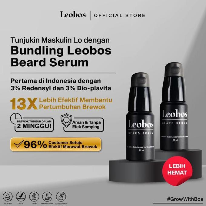 PROMO 2 LEOBOS BEARD SERUM (BUNDLING) | Serum Penumbuh Brewok Halal, BPOM, dan Aman Untuk Kulit Sens