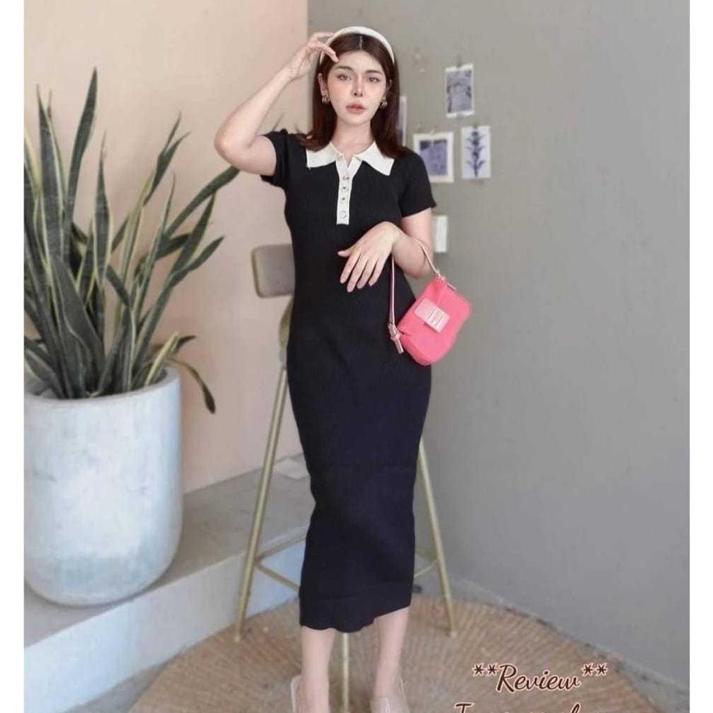 ORIGINAL LONGDRESS POLO KANCING RAJUT/PRESSBODY POLO RAJUT/