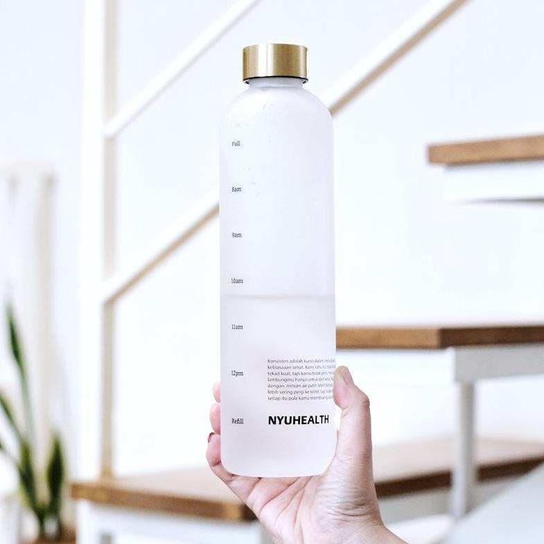 Nyuhealth Botol Minum Penanda Waktu BPA Free Infused Water Tritan 1 Liter