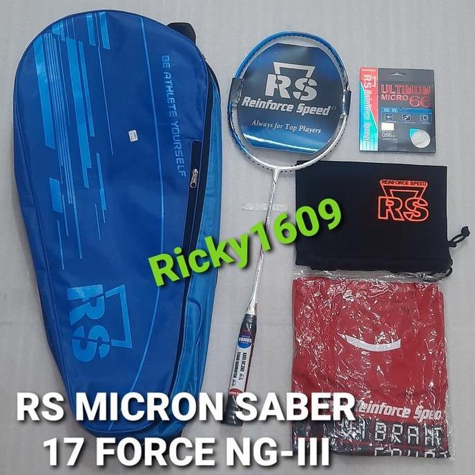Promo RAKET BADMINTON RS MICRON SABER 17 FORCE NG-III - HIGH TENSION FRAME Diskon
