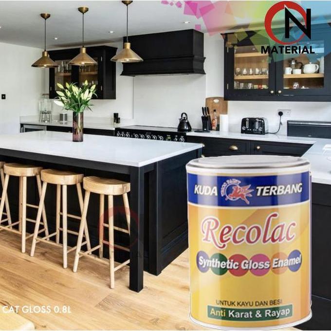 Cat- Cat Kayu Besi Kuda Terbang Recolac 1Kg Hitam / Putih