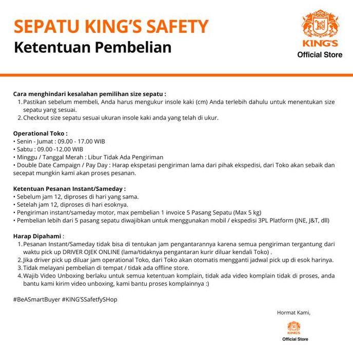 Kets- Sepatu Safety Kings Safety Shoes Original Kwd301X