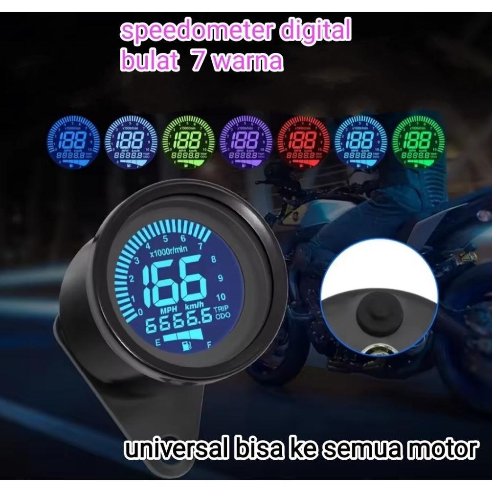Unik Speedometer Bulat Digital Motor Rxking Cb Tiger Megapro Ninja Fino W175 Byson Motor