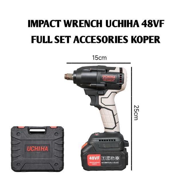 TERMURAH - CORDLESS IMPACT WRENCH BRUSHLESS mesin impact pembuka baut UCHIHA 48vf