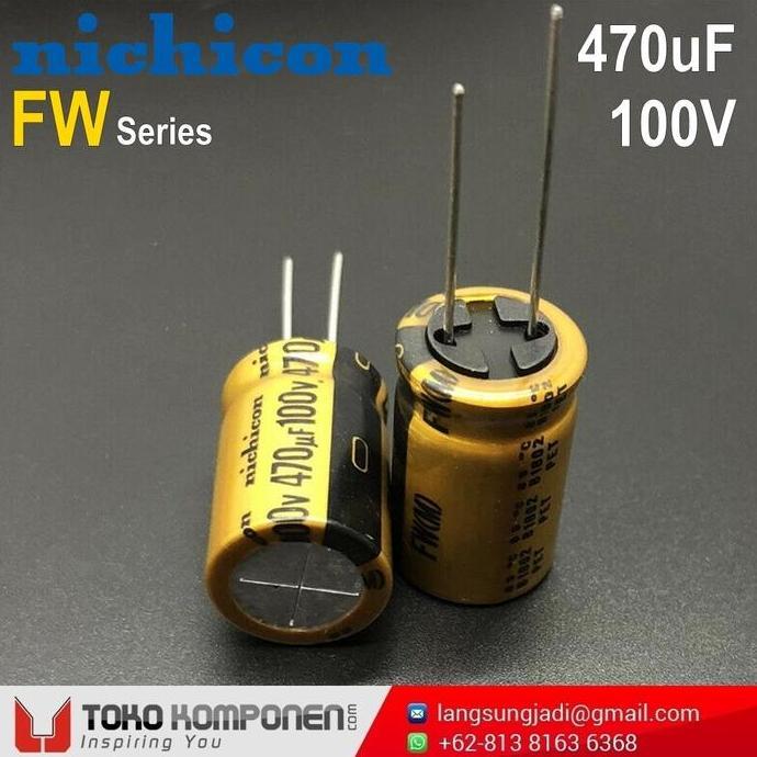 Lansungkirim- 470Uf 100V Nichicon Fw Electrolytic Capacitor - Elco 470 Uf 50V 63V