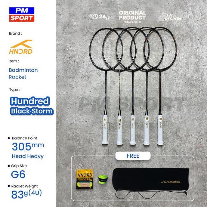 Promo Raket Badminton Bulutangkis Hundred Blackstorm Black Storm Original Diskon
