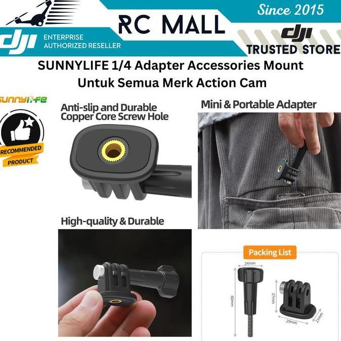 Instancodbisa- Tripod Mount Adapter Base Dji Osmo Action 6 Osmo Action 5 Pro Mounting Dji Action 4 G