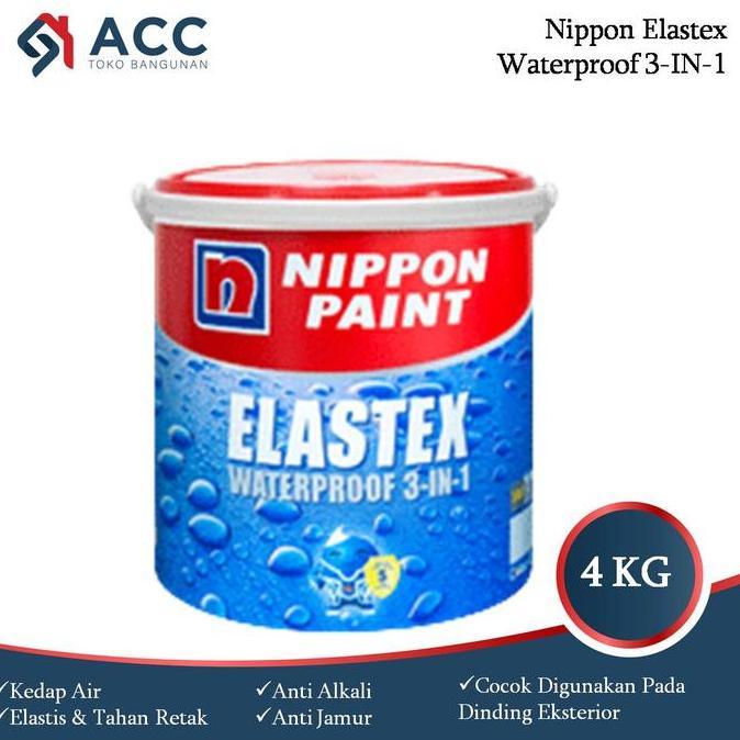 Cat- Elastex Cat Tembok Waterproof Eksterior Warna 4 Kg (Semua Warna Ready)