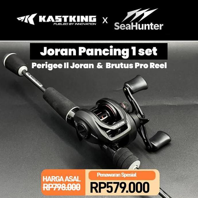 [Official] Kastking X Seahunter Joran Pancing 1 Set= Perigee Ii Joran+Brutus Pro Reel Bc,Drag Clicke