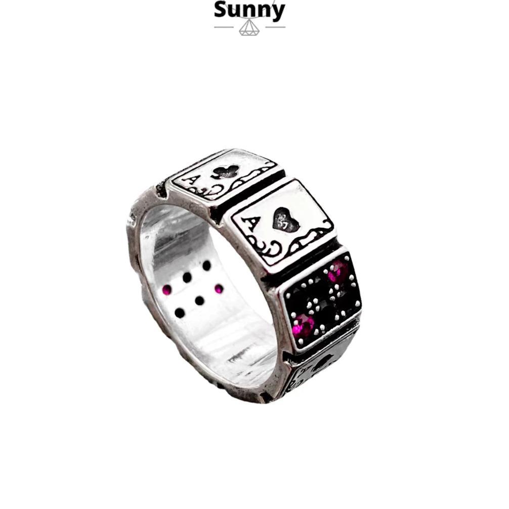 DISKON COD Cincin Poker Berlian Cincin Cincin Poker Retro Cincin Pria Hip Hop Cincin Retro Wanita Te