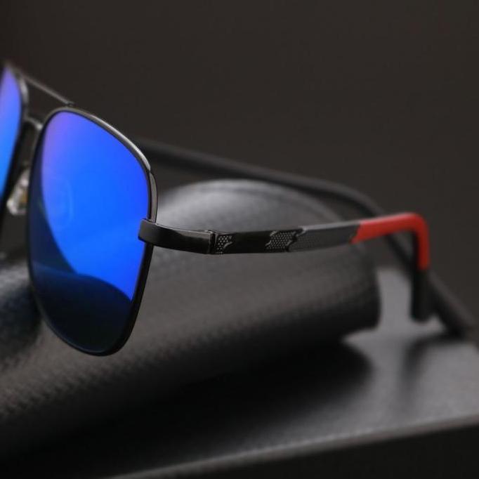 Free Dompet&Lap-6103Kacamata Hitam Original Fashion Pria, Lensa Kaca Asli Kacamata Cocok Untuk Segal