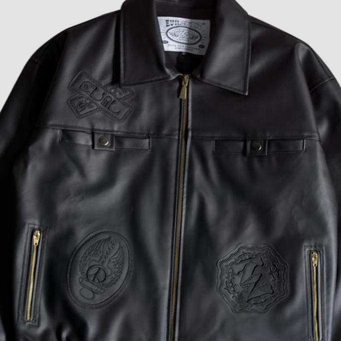 Boywings- Evilspirit Leather Jacket - Catliyan Black Unisex