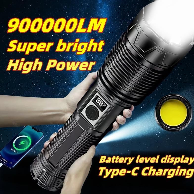 XEROCHA Besar Tampilan Digital Senter Led Tactical 100000 Lumens Xhp 50 - Kualitas Cahaya Super Tera