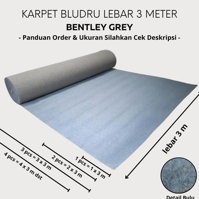 BENTLEY Karpet Non Woven Tebal [METERAN] 1x3 meter Lebar 3 Meter