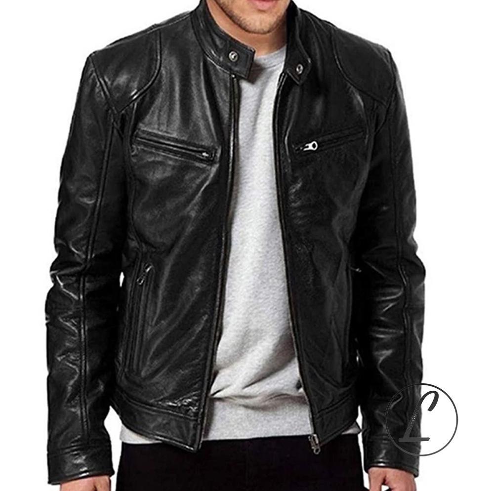 Discount Delaris Jaket Kulit Pria Vector Hitam Cokelat