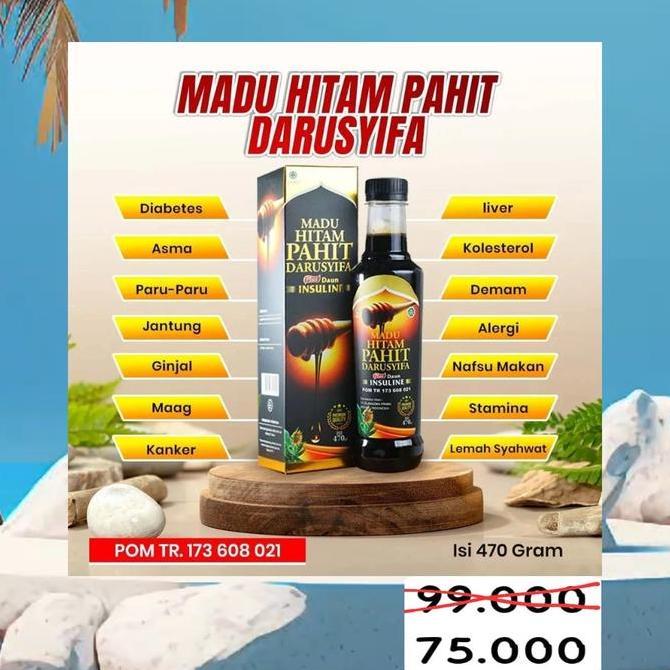 ikhtiar sehat MADU HITAM PAHIT INSULINE DARUSYIFA 470gr