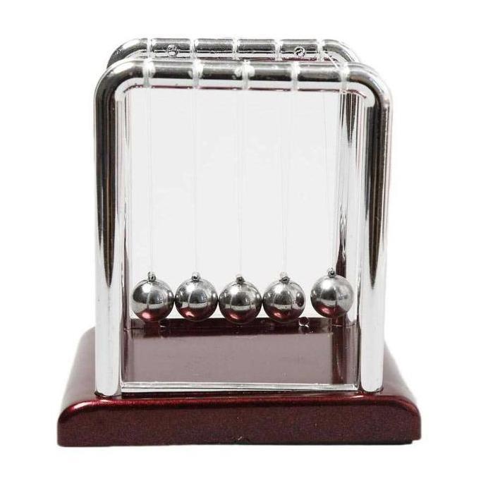Obelik- Pajangan Meja Bola Besi Stainless Pendulum Newton - Bagus - Murah
