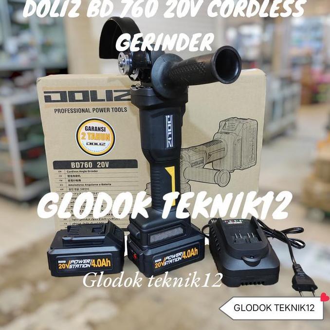 TERLARIS MESIN GERINDA BATERAI DOLIZ BD760 CORDLESS BRUSHLESS ANGLE GERINDER