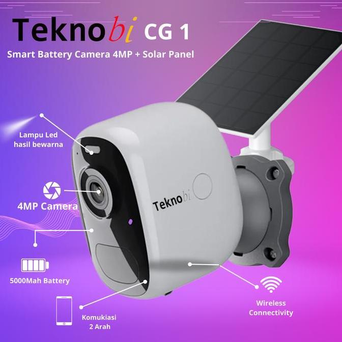 Instancodbisa- Teknobi Ip Camera Cctv Solar Portable Baterai Cg1 Waterproof Wireless