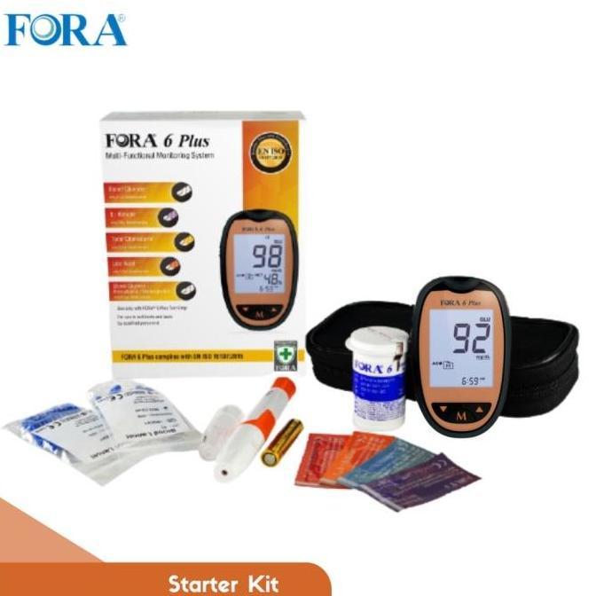 Alat Cek Darah 6in1 Multi 6 Parameter FORA Gula Kolesterol UA Keton HB