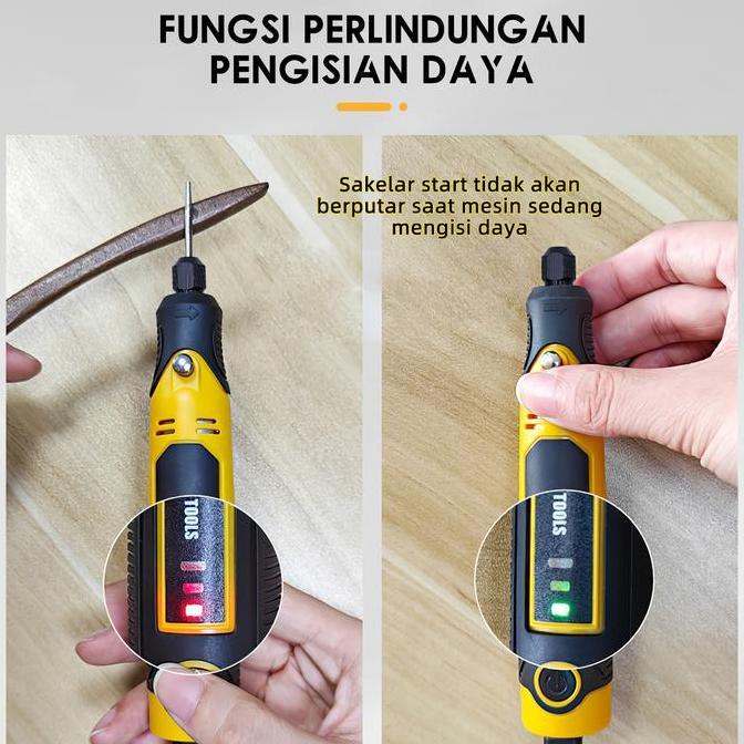 Supertool- 2026 & Gajian Sale 16000R/ Min Bor Mini Penggiling 3 Gigipenyesuaian Mesin Ukiran Poles G