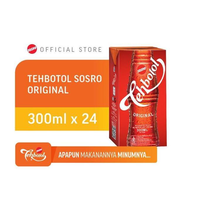 teh botol sosro kotak 300ml 1 dus/ sosro kotak 300ml dus