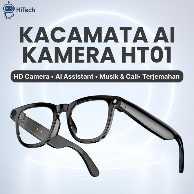 Bangpredi89 - Kacamata AI Kamera HT01 1200p Video Stabilizer, AI Voice Assistant & Translator Glasse