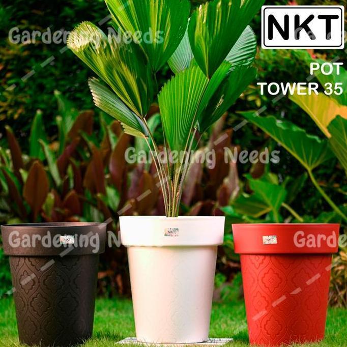 Indah- Pot Bunga / Tanaman Nkt Tower 35Cm Warna