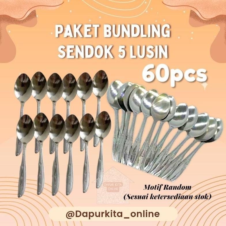 Premium Sendok 5Lusin 60 Pcs / Paket Bundling Sendok 4Lusin & Garpu 2Lusin / Paket Sendok Garpu 6Lus