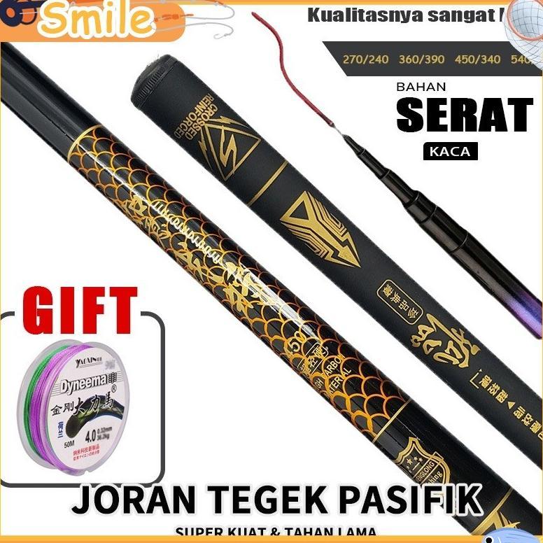 (HIUU)Joran Tegek Batik 270 360 450 540 Carbon Medium hard/Joran Pancing Portabel Teleskopik Joran P