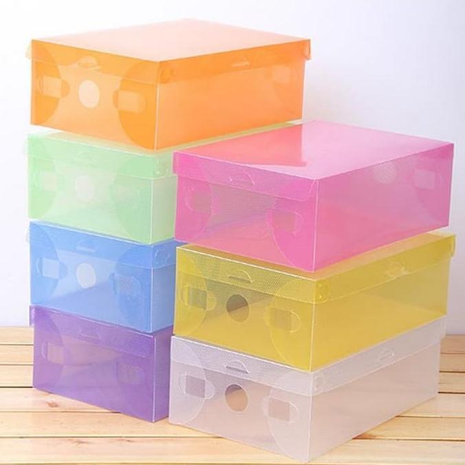 Promo Kotak Sepatu Transparan / Kotak Box Sepatu Transparan Serbaguna