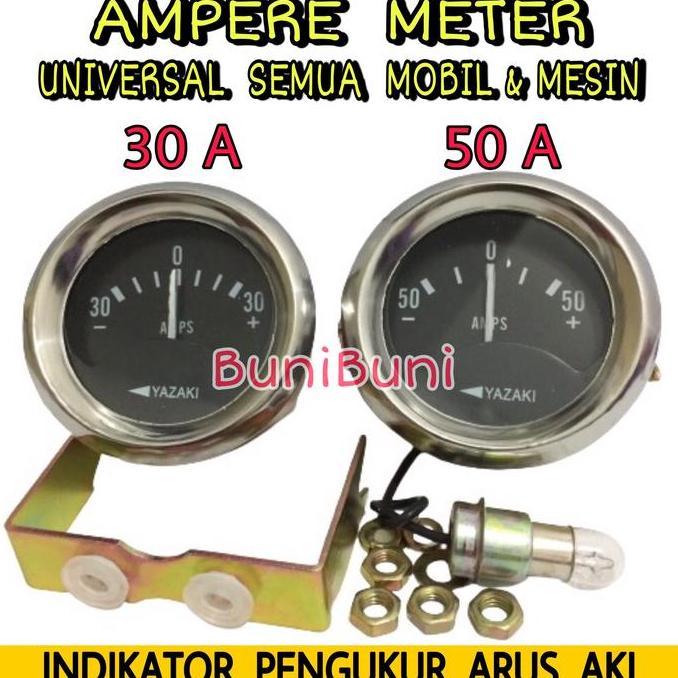 Daeloos - Ampere Meter DC / Pengukur Amper Arus Aki / Ampere Cas Mobil Universal