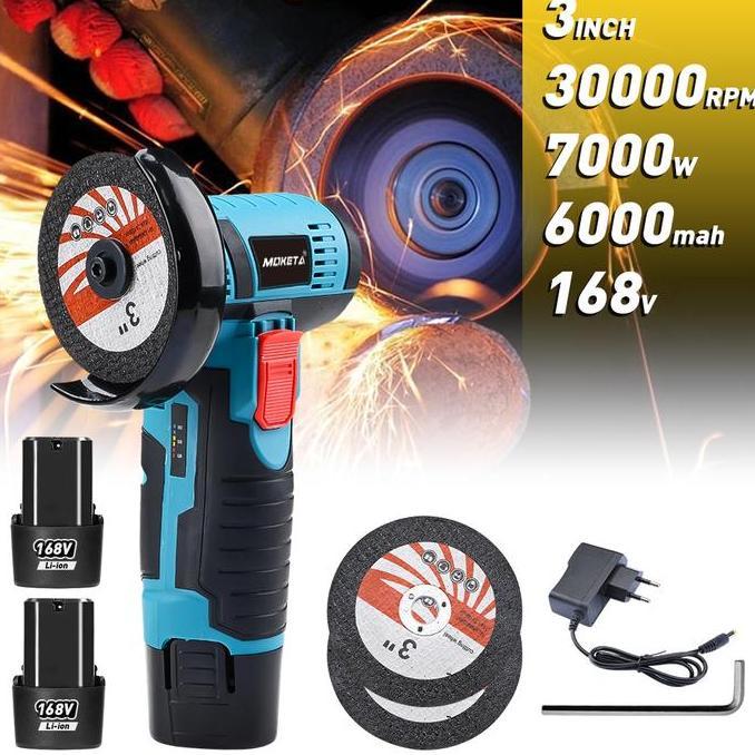 mz_fiktra - mesin pemotong penggiling sudut mini baterai litium penggiling tangan elektrik tanpa sik