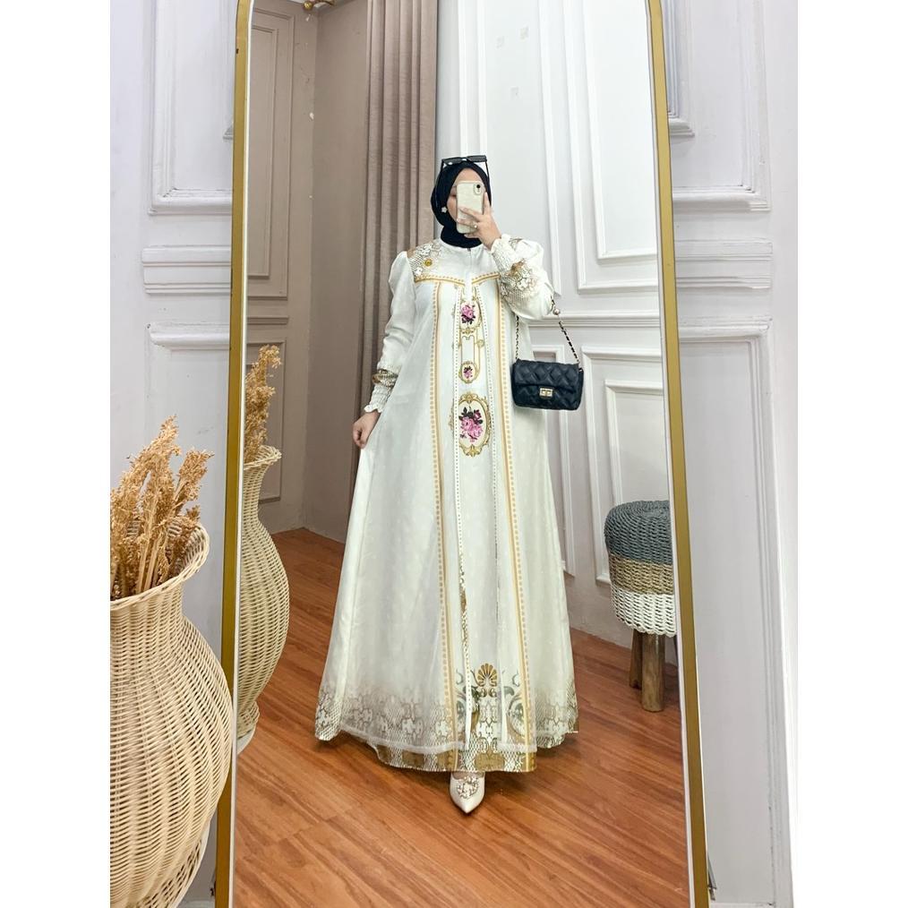 BEST SELLER ARETA DRES WANITA MUSLIM GAMIS MOTIF SULTAN KEKINIAN SIMPLE ELEGAN TLEBARAN 2026