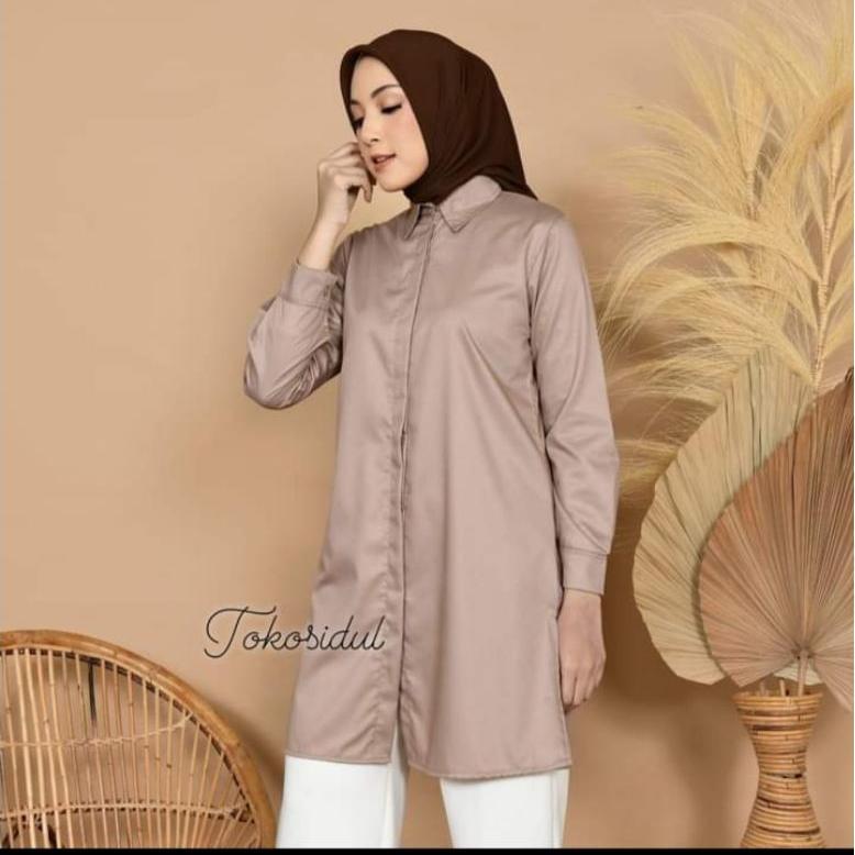 FREE ONGKIR TUNIK SANTRI PUTRI/TUNIK WARNA PUTIH/TUNIK TOYOBO PREMIUM/BAJU TUNIK WANITA/KEMEJA TUNIK