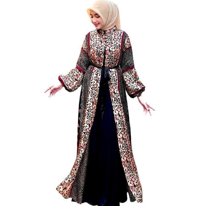 DR174 - Alma Dress Batik Premium GIES Butik Motif Baru - Gamis Terbaru 2025 - Formal  Muslim Semi Si