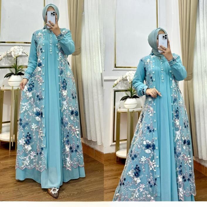 BEST SELLER GAMIS PESTA MEWAH ELEGAN MISELA DRSES BO SIZE M L XL XXL XXXL LD 100-130 CM PB 140 CM BA