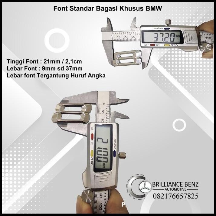 BEST DEAL EMBLEM TULISAN BAGASI BMW FONT STANDAR EMBLEM ANGKA HURUF BMW CHROME 