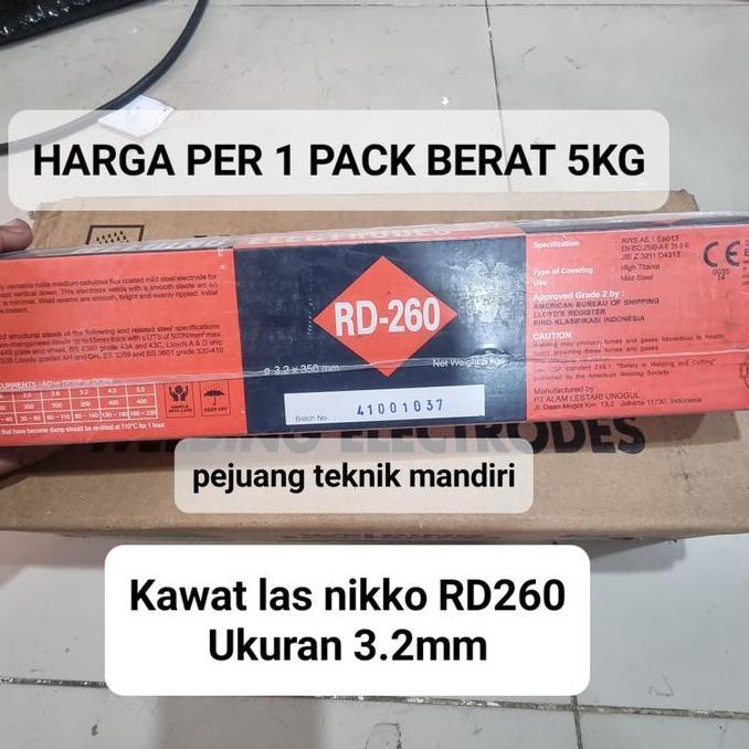 CHIONEZA KAWAT LAS NIKKO STEEL RD-260 3.2MM / KAWAT LAS BESI NIKKO 3.2 MM