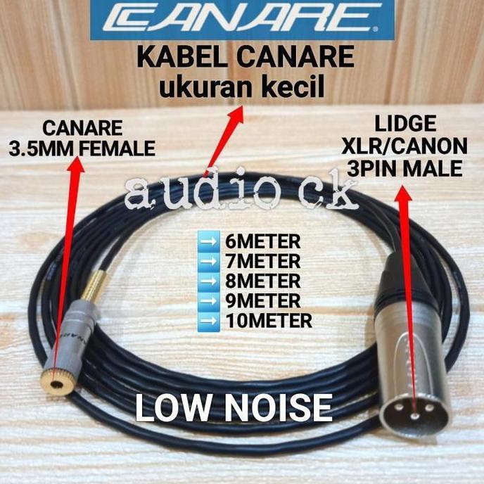 promo KABEL CANARE KECIL JACK 3.5MM FEMALE TO XLR MALE 6M-10M