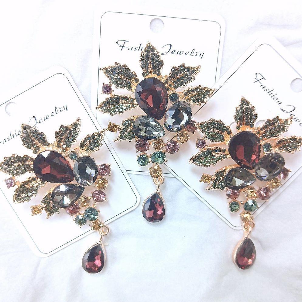 Termurah Terbaru Bros Dada Premium Kristal Permata Elegan Mewah Aksesoris Hijab Jilbab Gamis Blazer 