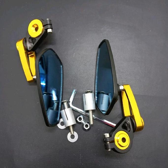 DE20 >> kaca spion variasi motor (model jalu oval) variasi warna kuning universal/Cocok untuk motor.